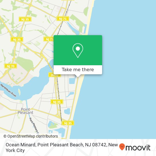 Mapa de Ocean Minard, Point Pleasant Beach, NJ 08742