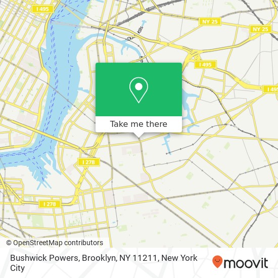 Mapa de Bushwick Powers, Brooklyn, NY 11211