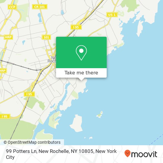 Mapa de 99 Potters Ln, New Rochelle, NY 10805