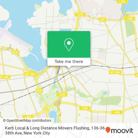 Kerb Local & Long Distance Movers Flushing, 136-36 38th Ave map