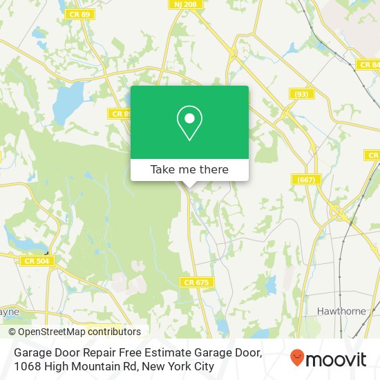 Garage Door Repair Free Estimate Garage Door, 1068 High Mountain Rd map