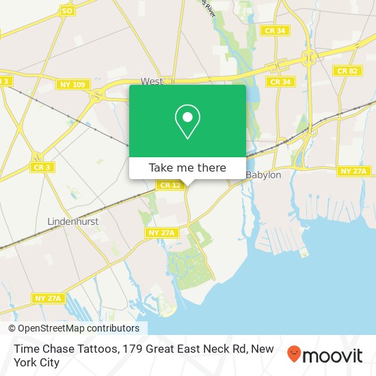 Time Chase Tattoos, 179 Great East Neck Rd map