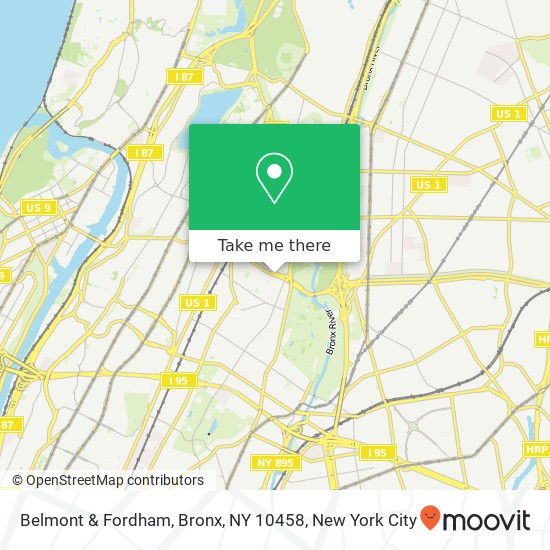 Mapa de Belmont & Fordham, Bronx, NY 10458