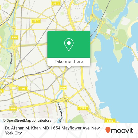 Mapa de Dr. Afshan M. Khan, MD, 1654 Mayflower Ave