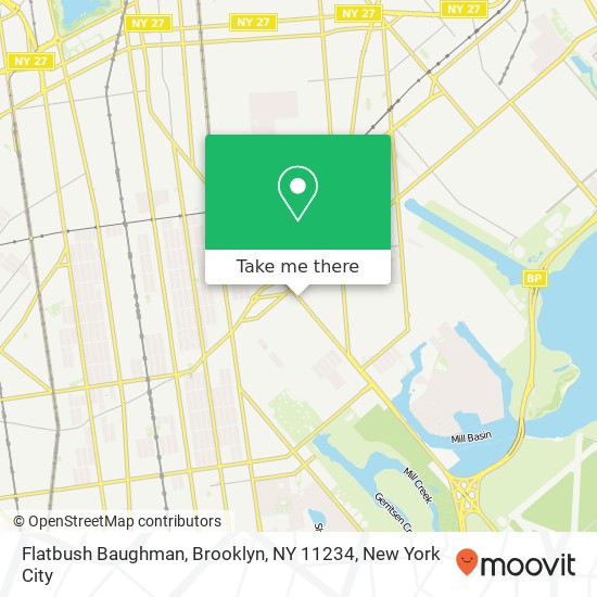 Mapa de Flatbush Baughman, Brooklyn, NY 11234