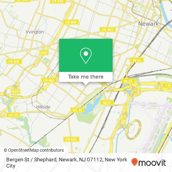 Mapa de Bergen St / Shephard, Newark, NJ 07112