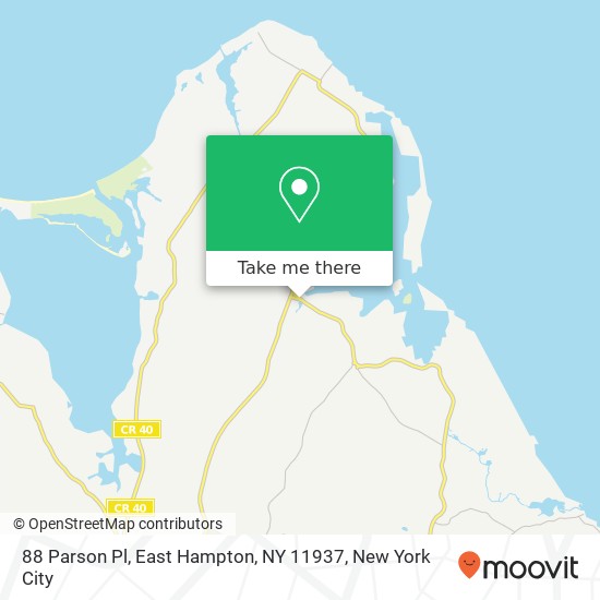 Mapa de 88 Parson Pl, East Hampton, NY 11937