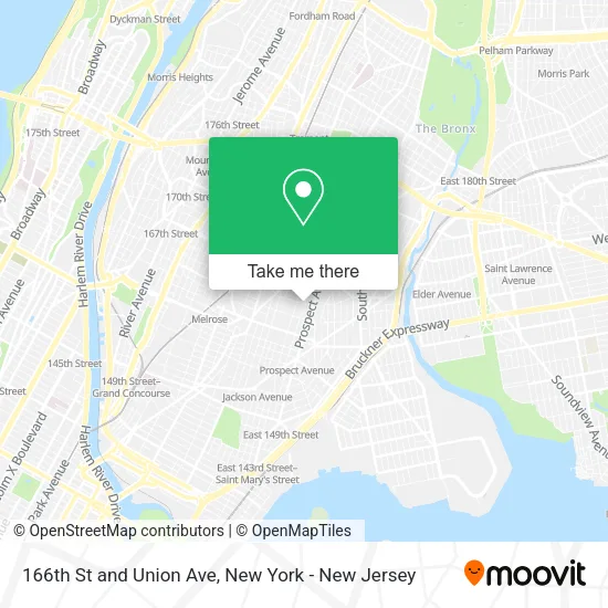 166th St and Union Ave map