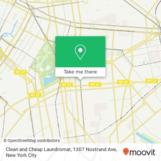 Mapa de Clean and Cheap  Laundromat, 1307 Nostrand Ave