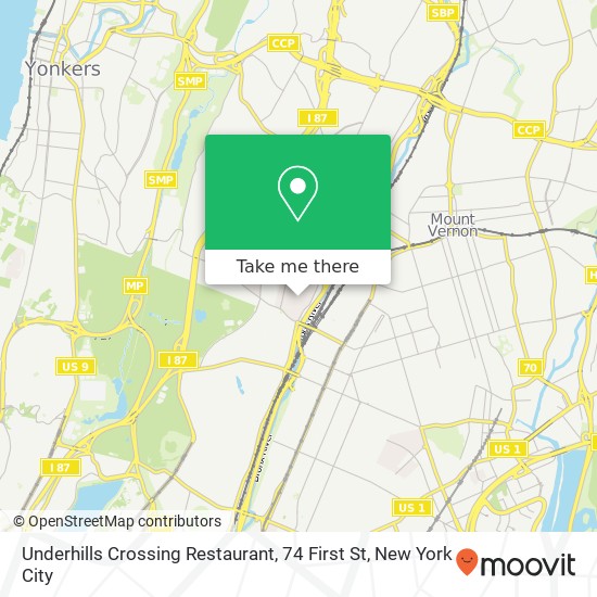 Mapa de Underhills Crossing Restaurant, 74 First St