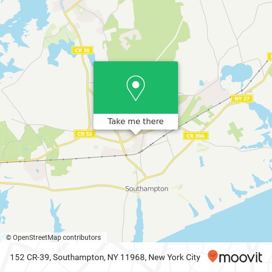 Mapa de 152 CR-39, Southampton, NY 11968