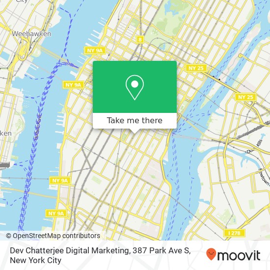Mapa de Dev Chatterjee Digital Marketing, 387 Park Ave S