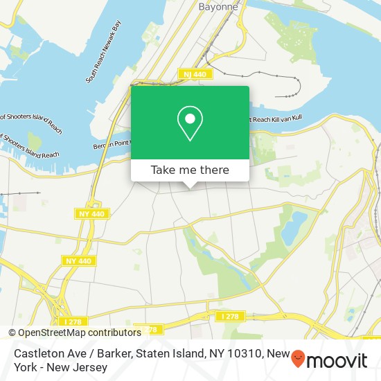 Mapa de Castleton Ave / Barker, Staten Island, NY 10310