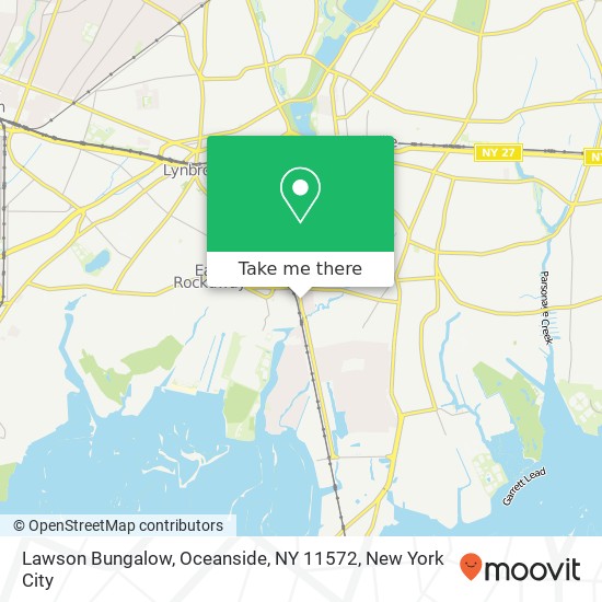 Mapa de Lawson Bungalow, Oceanside, NY 11572