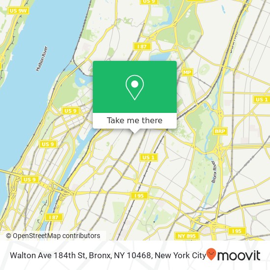 Walton Ave 184th St, Bronx, NY 10468 map