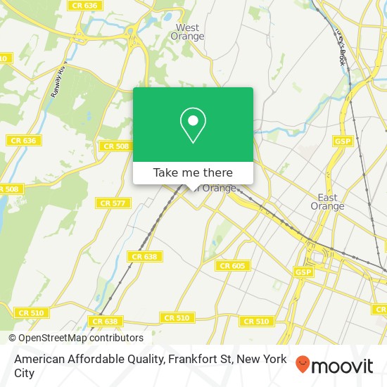 Mapa de American Affordable Quality, Frankfort St