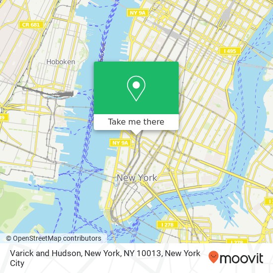 Varick and Hudson, New York, NY 10013 map