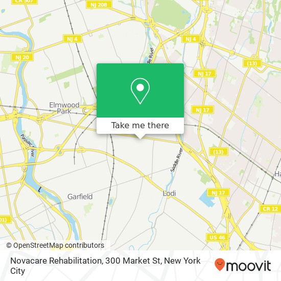 Mapa de Novacare Rehabilitation, 300 Market St
