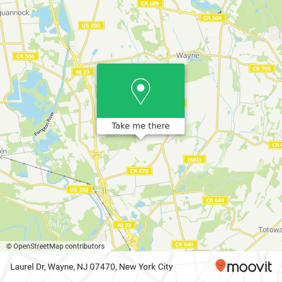 Mapa de Laurel Dr, Wayne, NJ 07470