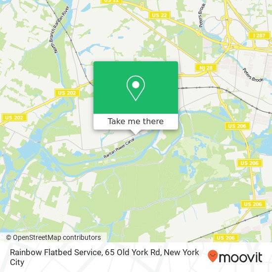 Mapa de Rainbow Flatbed Service, 65 Old York Rd