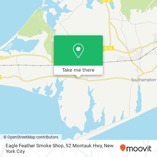 Mapa de Eagle Feather Smoke Shop, 52 Montauk Hwy