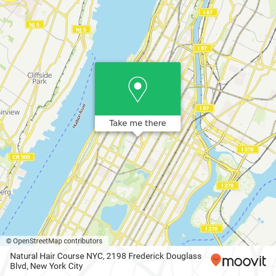 Mapa de Natural Hair Course NYC, 2198 Frederick Douglass Blvd
