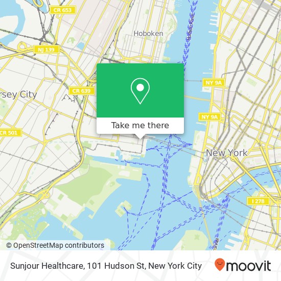 Sunjour Healthcare, 101 Hudson St map