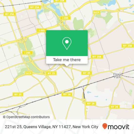 Mapa de 221st 25, Queens Village, NY 11427