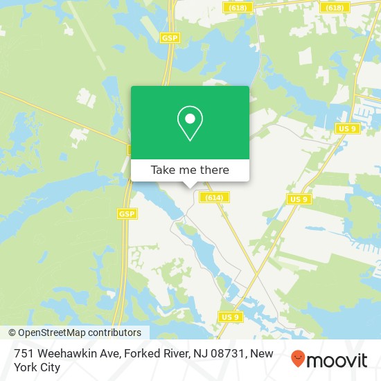 Mapa de 751 Weehawkin Ave, Forked River, NJ 08731
