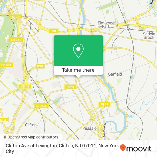 Clifton Ave at Lexington, Clifton, NJ 07011 map