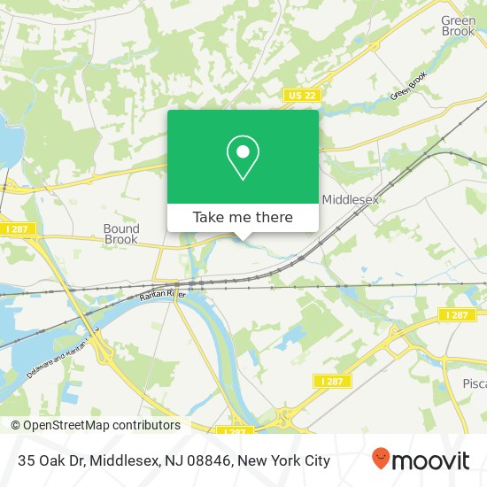 Mapa de 35 Oak Dr, Middlesex, NJ 08846