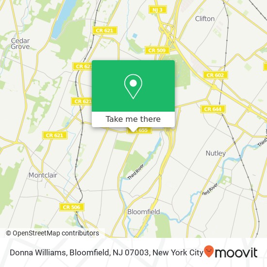 Mapa de Donna Williams, Bloomfield, NJ 07003