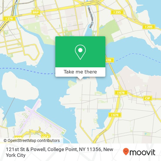 Mapa de 121st St & Powell, College Point, NY 11356