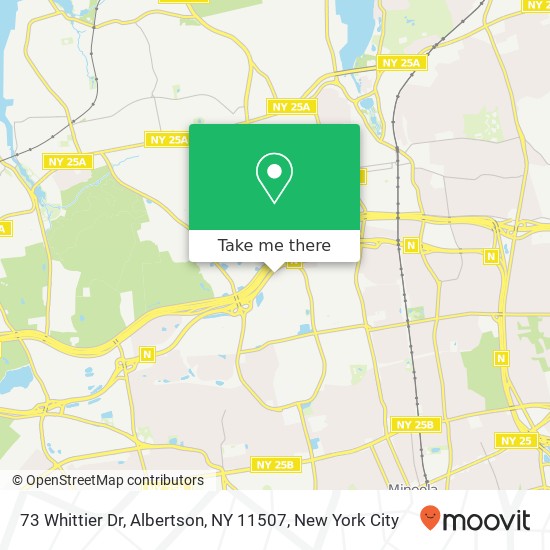 Mapa de 73 Whittier Dr, Albertson, NY 11507