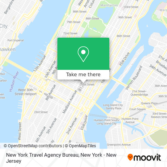 New York Travel Agency Bureau map