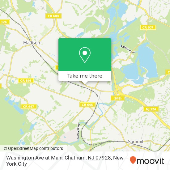 Mapa de Washington Ave at Main, Chatham, NJ 07928