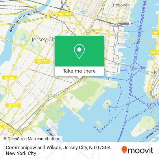 Mapa de Communipaw and Wilson, Jersey City, NJ 07304
