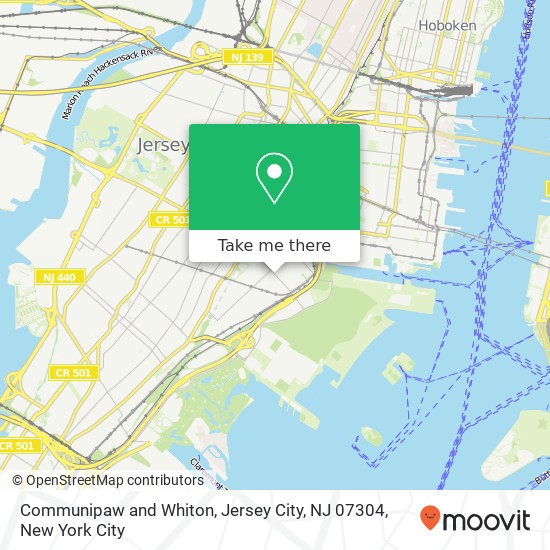 Mapa de Communipaw and Whiton, Jersey City, NJ 07304
