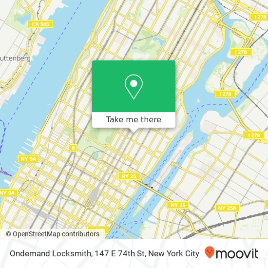 Mapa de Ondemand Locksmith, 147 E 74th St