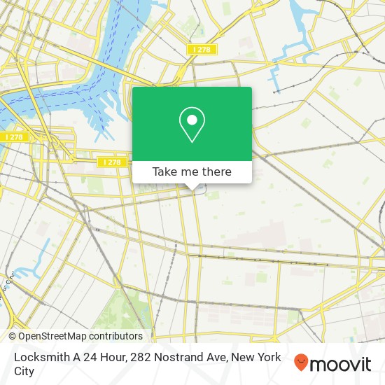 Locksmith A 24 Hour, 282 Nostrand Ave map