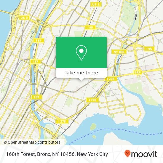 Mapa de 160th Forest, Bronx, NY 10456