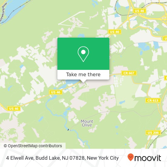 Mapa de 4 Elwell Ave, Budd Lake, NJ 07828