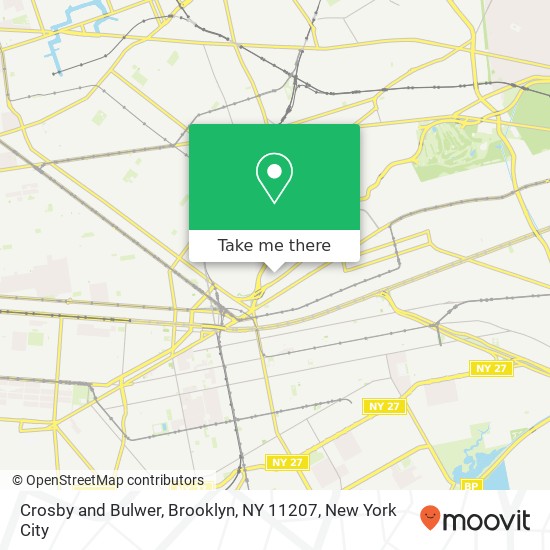 Mapa de Crosby and Bulwer, Brooklyn, NY 11207
