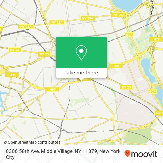 Mapa de 8306 58th Ave, Middle Village, NY 11379