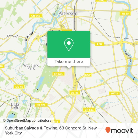 Mapa de Suburban Salvage & Towing, 63 Concord St