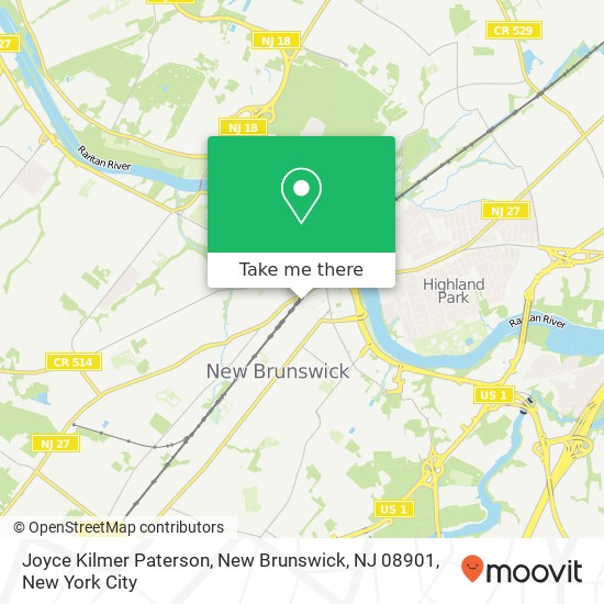 Mapa de Joyce Kilmer Paterson, New Brunswick, NJ 08901