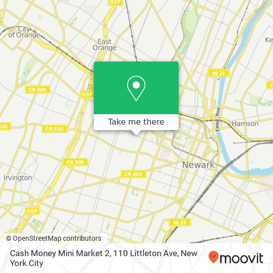 Cash Money Mini Market 2, 110 Littleton Ave map
