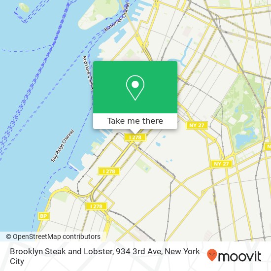 Mapa de Brooklyn Steak and Lobster, 934 3rd Ave