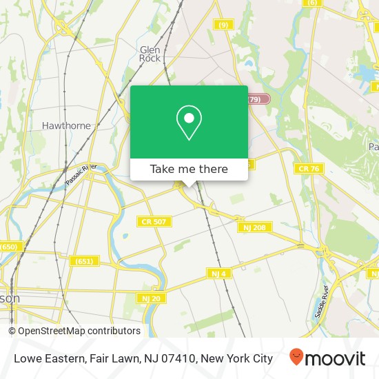 Mapa de Lowe Eastern, Fair Lawn, NJ 07410