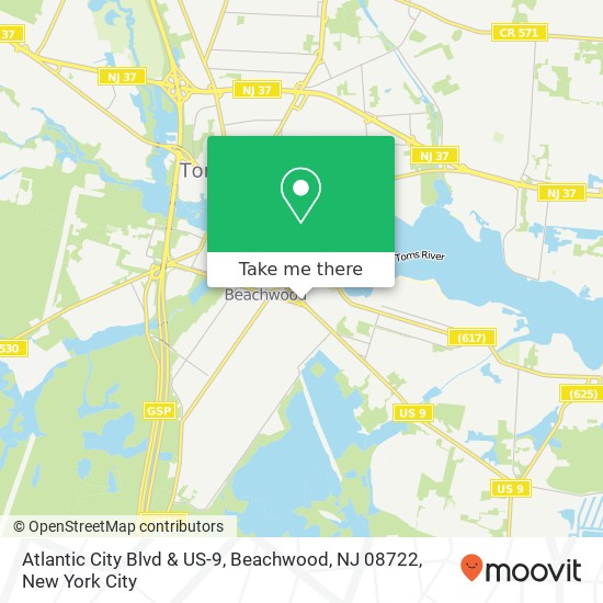 Atlantic City Blvd & US-9, Beachwood, NJ 08722 map